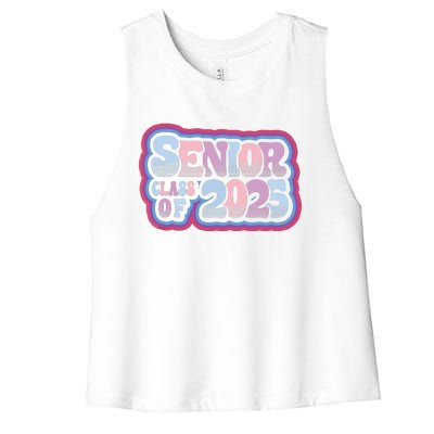 Senior Class Of 2025 Retro Design Boy Or Girl Women's Racerback Cropped Tank