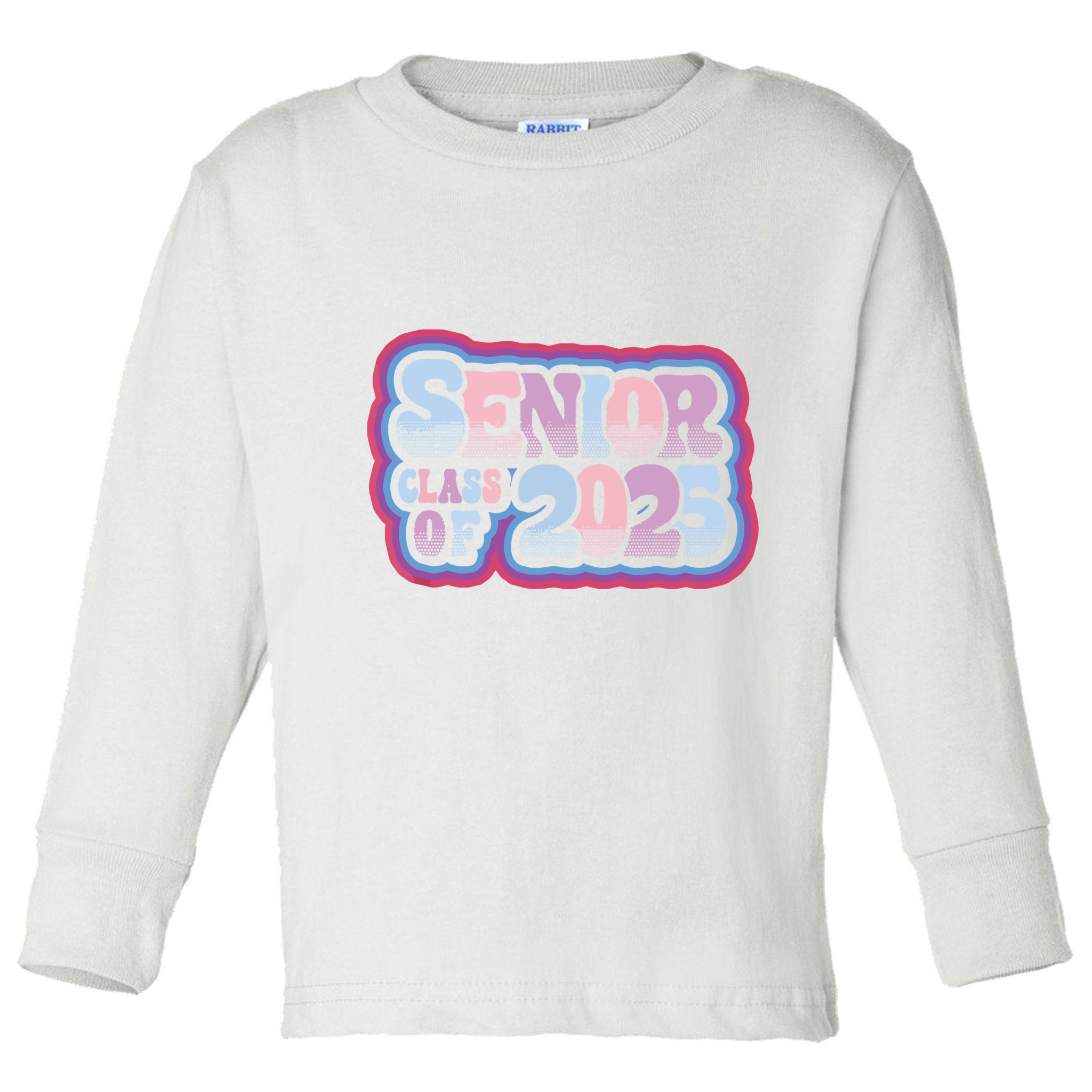 Senior Class Of 2025 Retro Design Boy Or Girl Toddler Long Sleeve Shirt