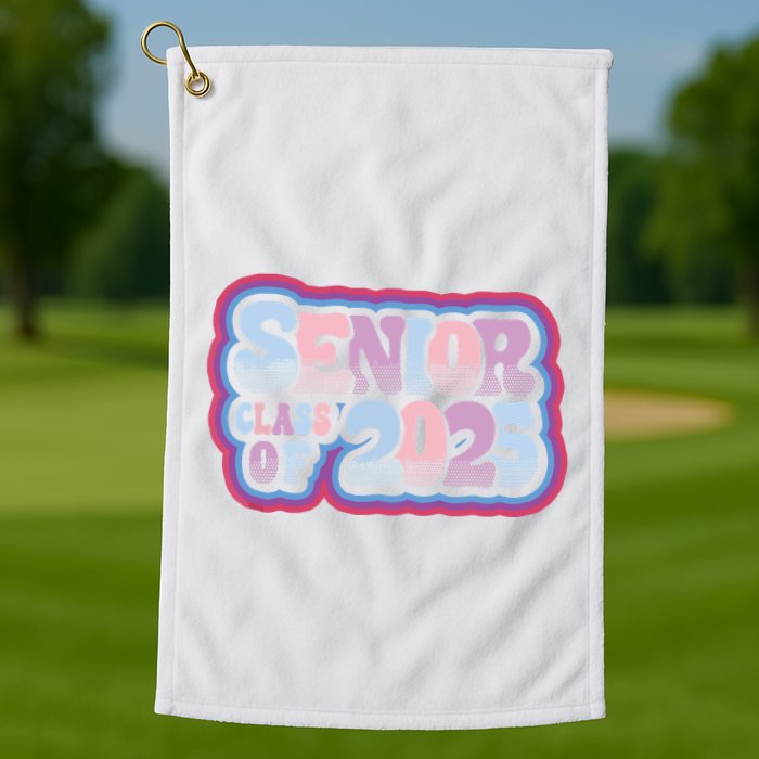 Senior Class Of 2025 Retro Design Boy Or Girl Golf Towel