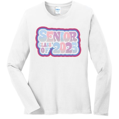 Senior Class Of 2025 Retro Design Boy Or Girl Ladies Long Sleeve Shirt