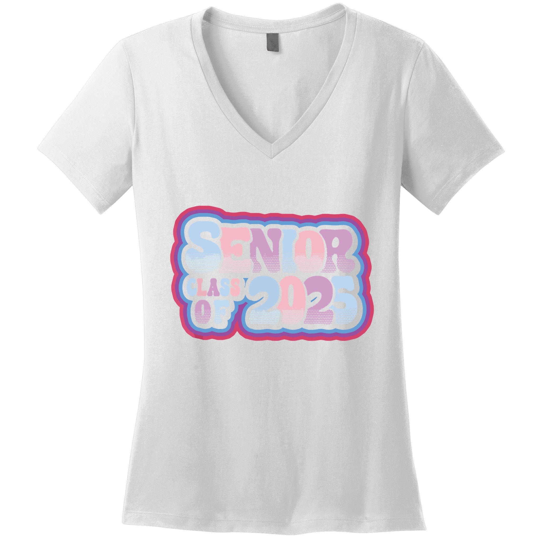 Senior Class Of 2025 Retro Design Boy Or Girl Women's V-Neck T-Shirt