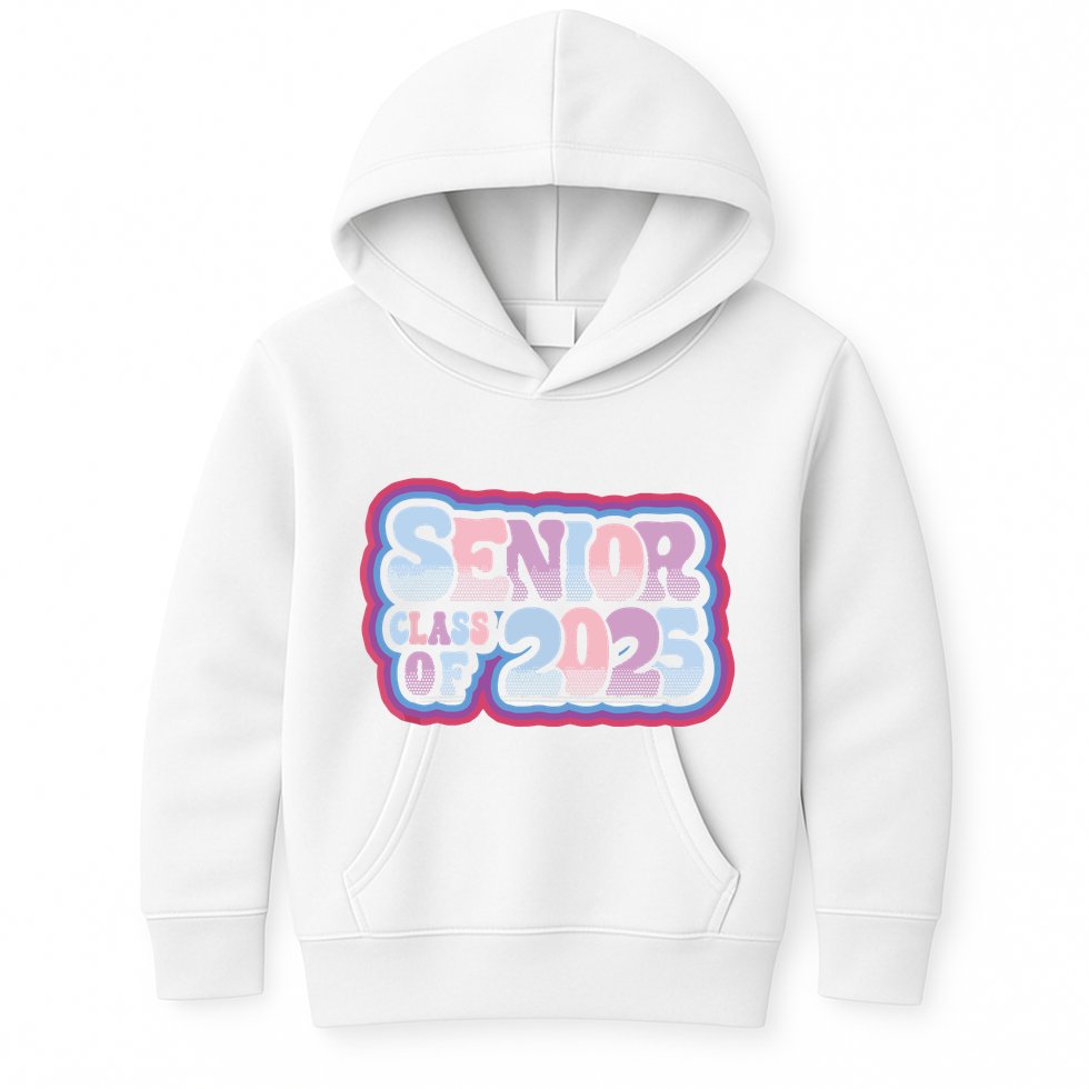 Senior Class Of 2025 Retro Design Boy Or Girl Kids Hoodie