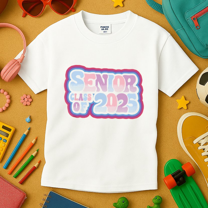 Senior Class Of 2025 Retro Design Boy Or Girl Kids T-Shirt
