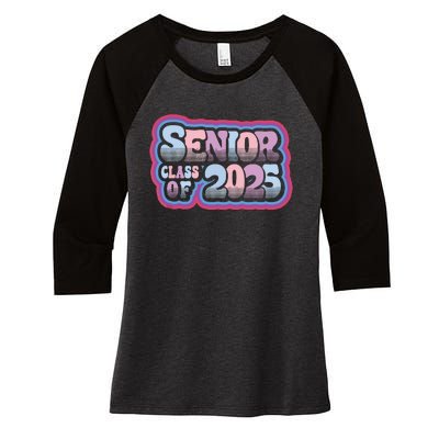 Senior Class Of 2025 Retro Design Boy Or Girl Women's Tri-Blend 3/4-Sleeve Raglan Shirt