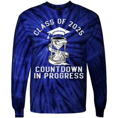 Senior Class Of 2025 Countdown To Graduation Gift Tie-Dye Long Sleeve Shirt