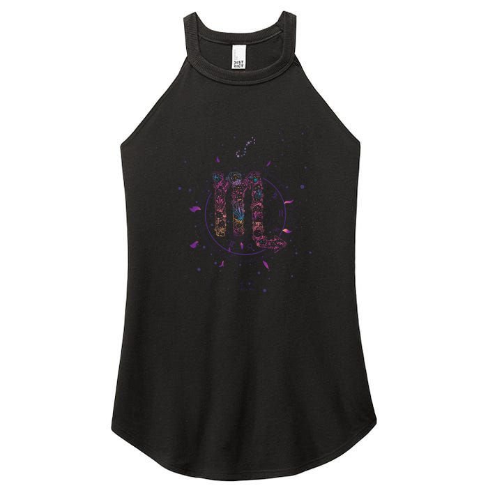 Scorpio Floral Zodiac Women's Perfect Tri Rocker Tank