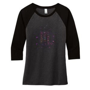 Scorpio Floral Zodiac Women's Tri-Blend 3/4-Sleeve Raglan Shirt