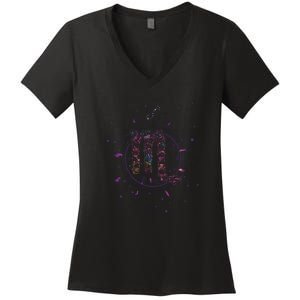 Scorpio Floral Zodiac Women's V-Neck T-Shirt