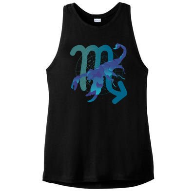 Scorpio Zodiac Symbol Ladies PosiCharge Tri-Blend Wicking Tank