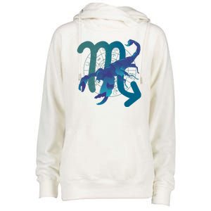 Scorpio Zodiac Symbol Womens Funnel Neck Pullover Hood