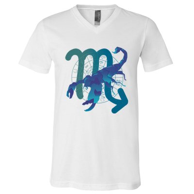 Scorpio Zodiac Symbol V-Neck T-Shirt