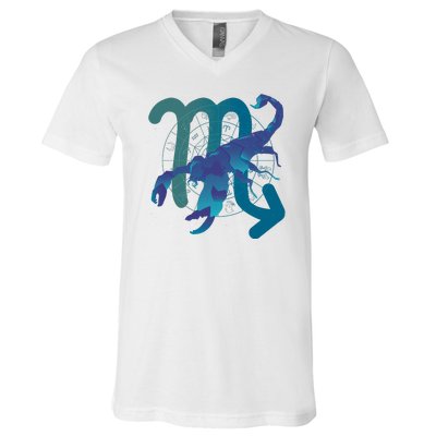 Scorpio Zodiac Symbol V-Neck T-Shirt