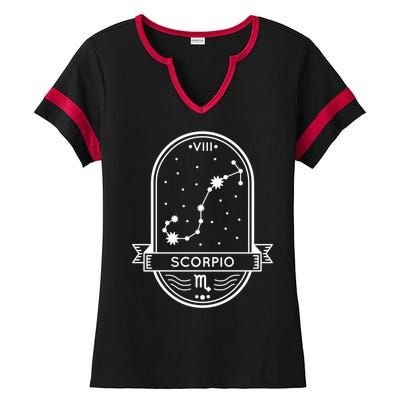 Scorpio Zodiac Symbol Design Ladies Halftime Notch Neck Tee