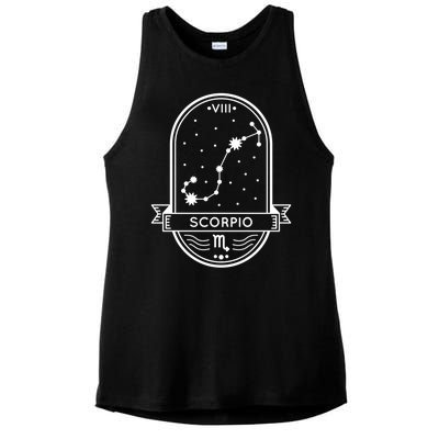 Scorpio Zodiac Symbol Design Ladies PosiCharge Tri-Blend Wicking Tank