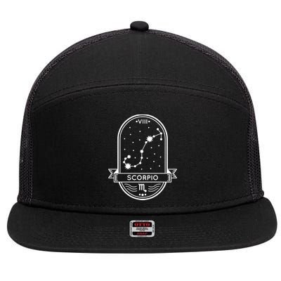 Scorpio Zodiac Symbol Design 7 Panel Mesh Trucker Snapback Hat
