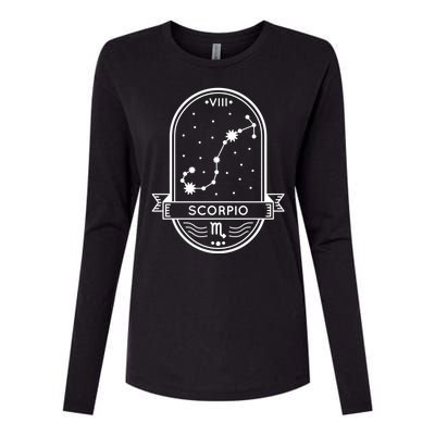 Scorpio Zodiac Symbol Design Womens Cotton Relaxed Long Sleeve T-Shirt