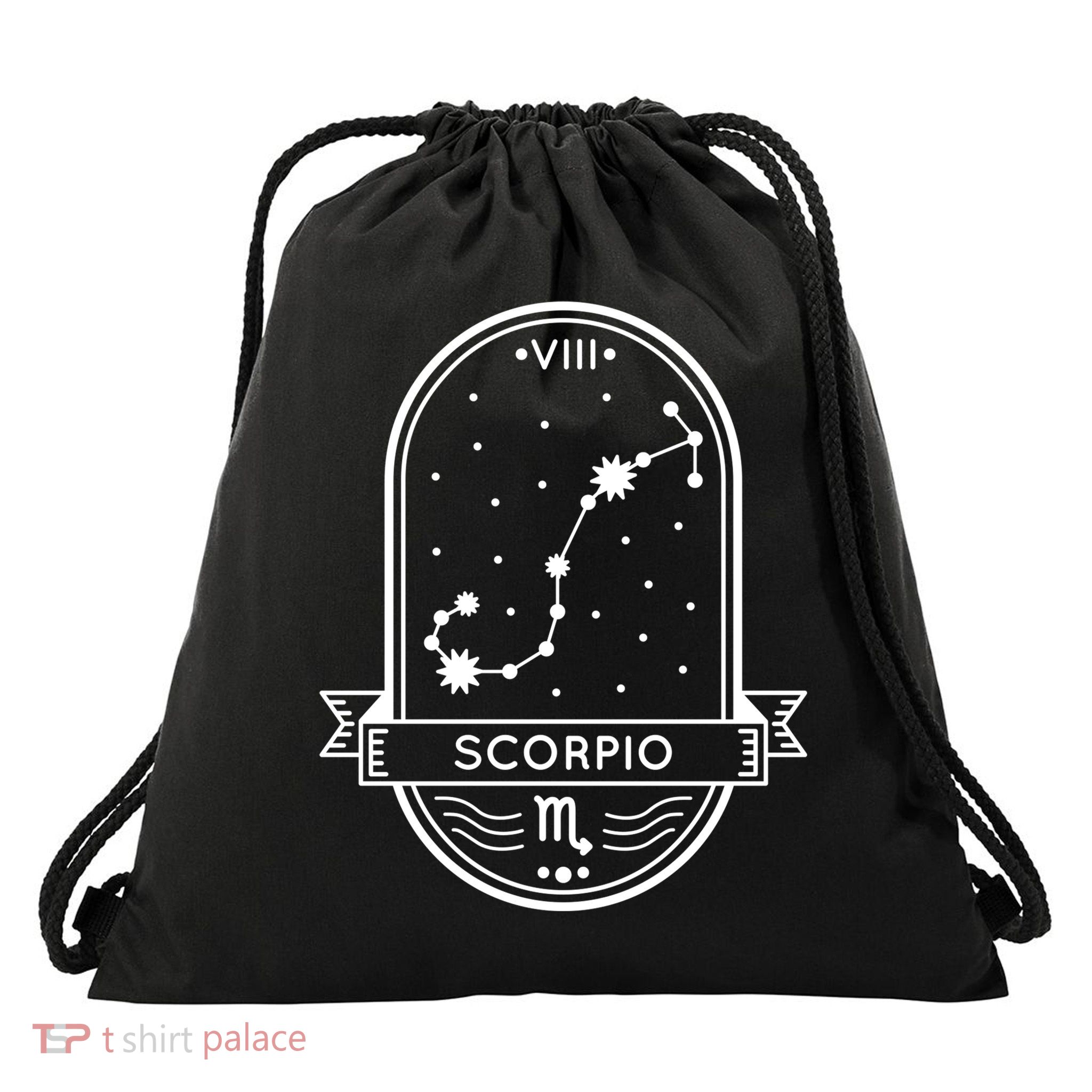 Scorpio Zodiac Symbol Design Drawstring Bag