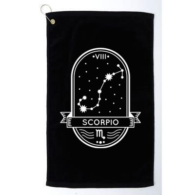 Scorpio Zodiac Symbol Design Platinum Collection Golf Towel