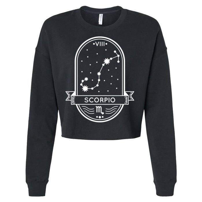 Scorpio Zodiac Symbol Design Cropped Pullover Crew