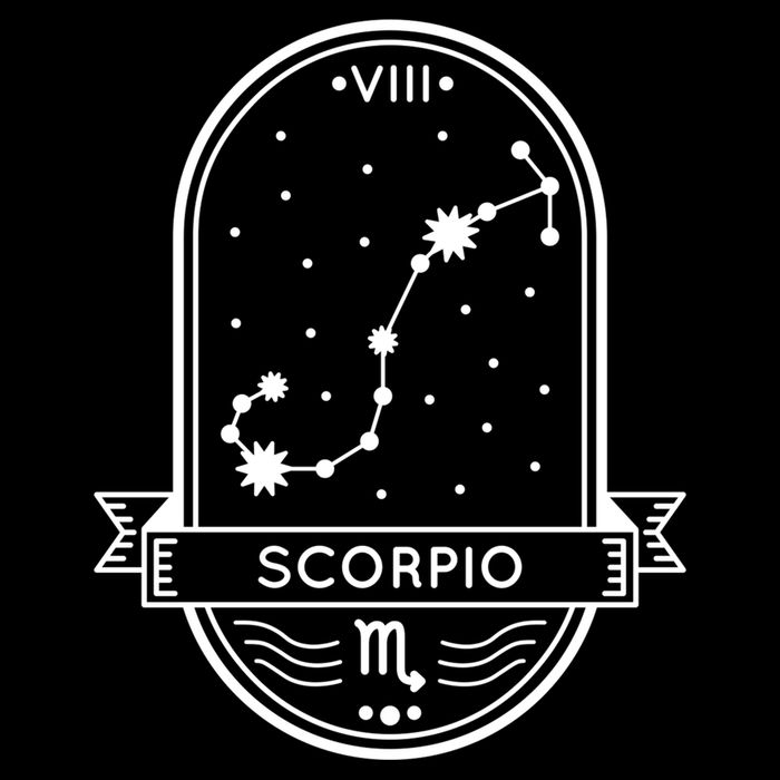 Scorpio Zodiac Symbol Design Cropped Pullover Crew