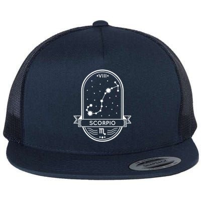 Scorpio Zodiac Symbol Design Flat Bill Trucker Hat