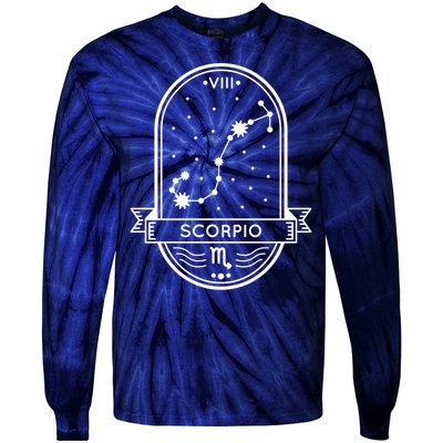 Scorpio Zodiac Symbol Design Tie-Dye Long Sleeve Shirt