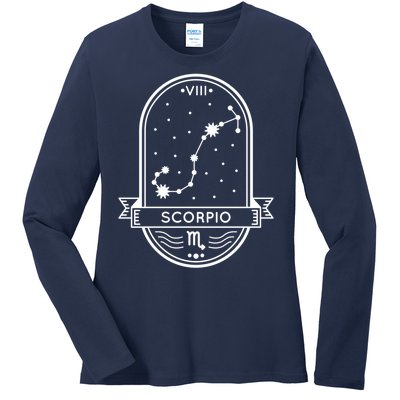 Scorpio Zodiac Symbol Design Ladies Long Sleeve Shirt