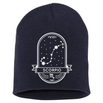 Scorpio Zodiac Symbol Design Short Acrylic Beanie