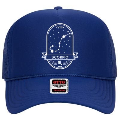 Scorpio Zodiac Symbol Design High Crown Mesh Back Trucker Hat