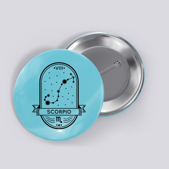 Scorpio Zodiac Symbol Design Button