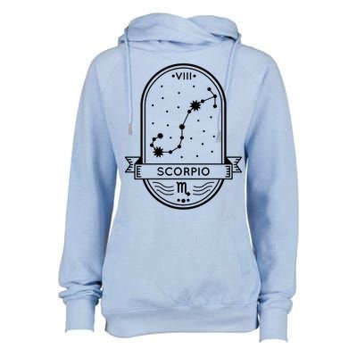 Scorpio Zodiac Symbol Design Womens Funnel Neck Pullover Hood