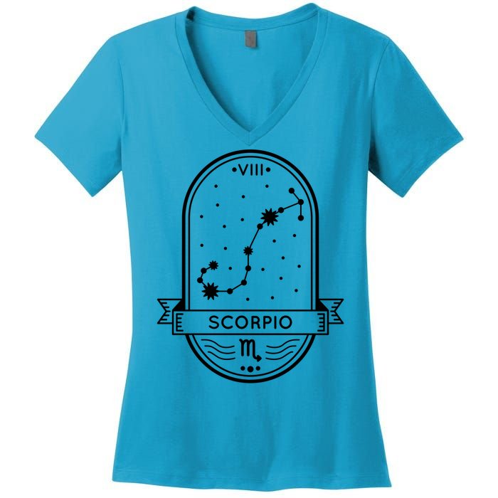 Scorpio Zodiac Symbol Design Women's V-Neck T-Shirt