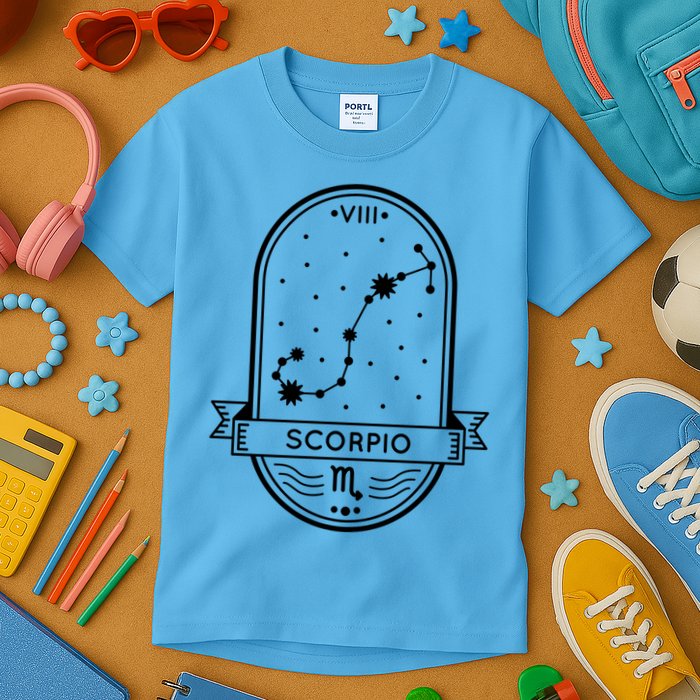 Scorpio Zodiac Symbol Design Kids T-Shirt