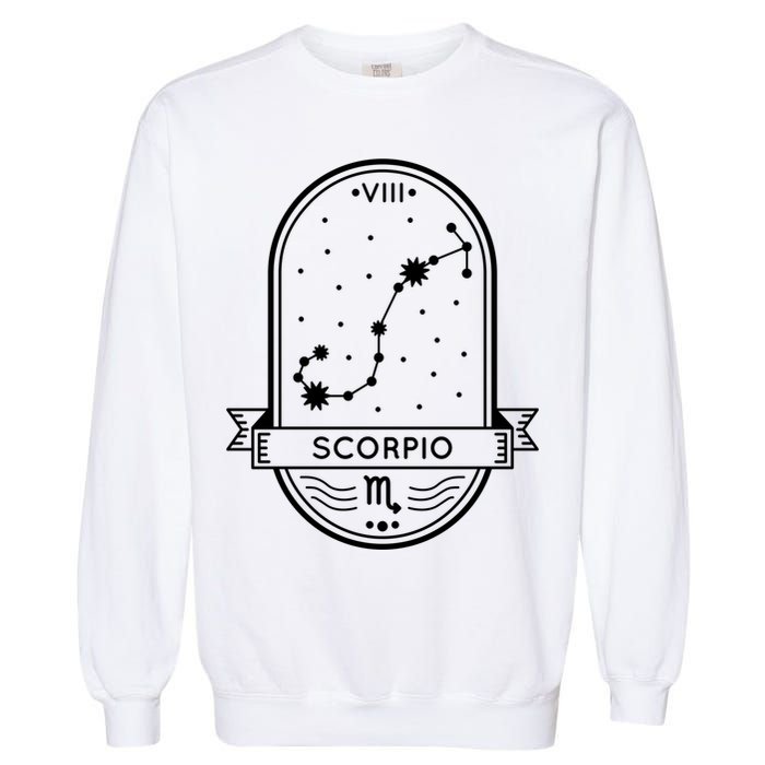 Scorpio Zodiac Symbol Design Garment-Dyed Sweatshirt