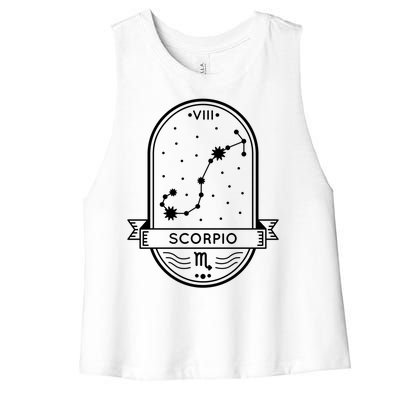 Scorpio Zodiac Symbol Design Women's Racerback Cropped Tank