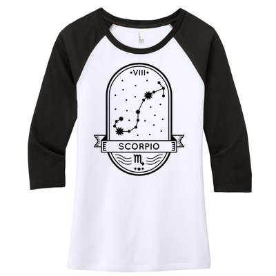 Scorpio Zodiac Symbol Design Women's Tri-Blend 3/4-Sleeve Raglan Shirt