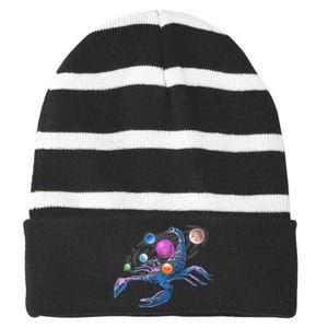 Scorpion Universe Striped Beanie with Solid Band