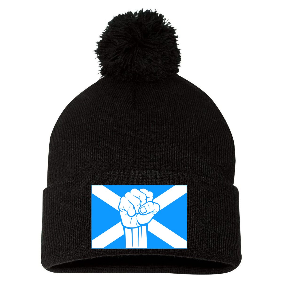Scotland Power Pom Pom 12in Knit Beanie