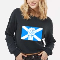 Scotland Power Cropped Pullover Crew