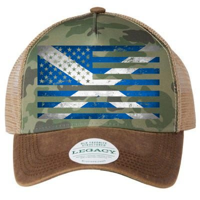 Scottish American Flag Legacy Tie Dye Trucker Hat