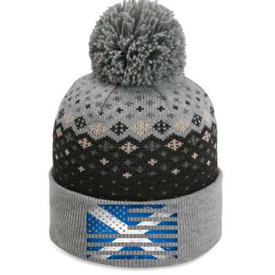 Scottish American Flag The Baniff Cuffed Pom Beanie