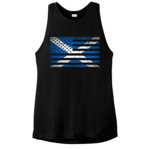 Scottish American Flag Ladies PosiCharge Tri-Blend Wicking Tank