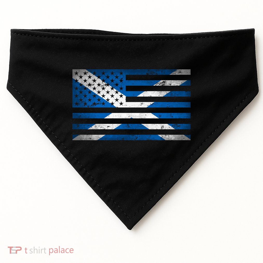 Scottish American Flag USA-Made Doggie Bandana