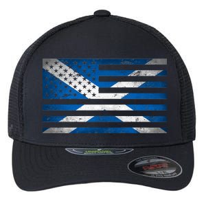 Scottish American Flag Flexfit Unipanel Trucker Cap