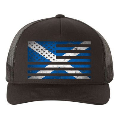 Scottish American Flag Yupoong Adult 5-Panel Trucker Hat