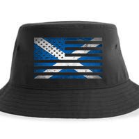 Scottish American Flag Sustainable Bucket Hat