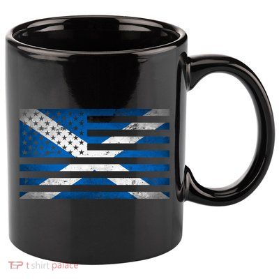 Scottish American Flag 11oz C Handle Ceramic Mug