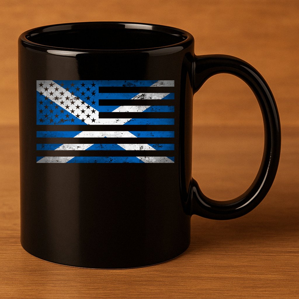 Scottish American Flag 11oz C Handle Ceramic Mug