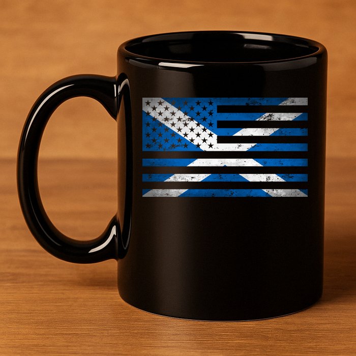 Scottish American Flag 11oz C Handle Ceramic Mug