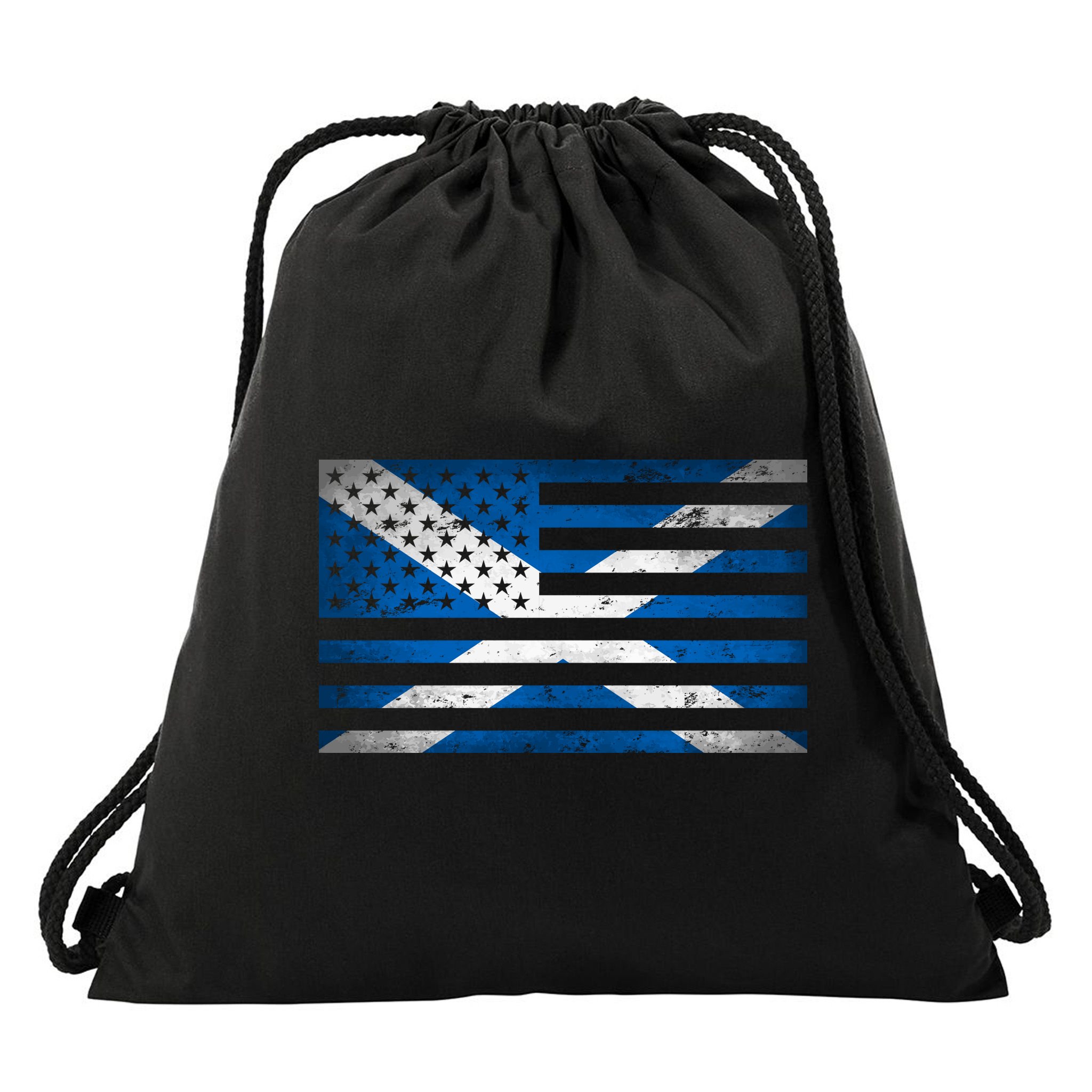 Scottish American Flag Drawstring Bag